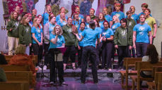 Nanset Ten Sing og Take Off Ten Sing på Gospelnight våren 2022. (Foto: Fred Isaksen)