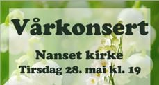 Vårkonserten er i Nanset kirke 28. mai kl. 19:00.
