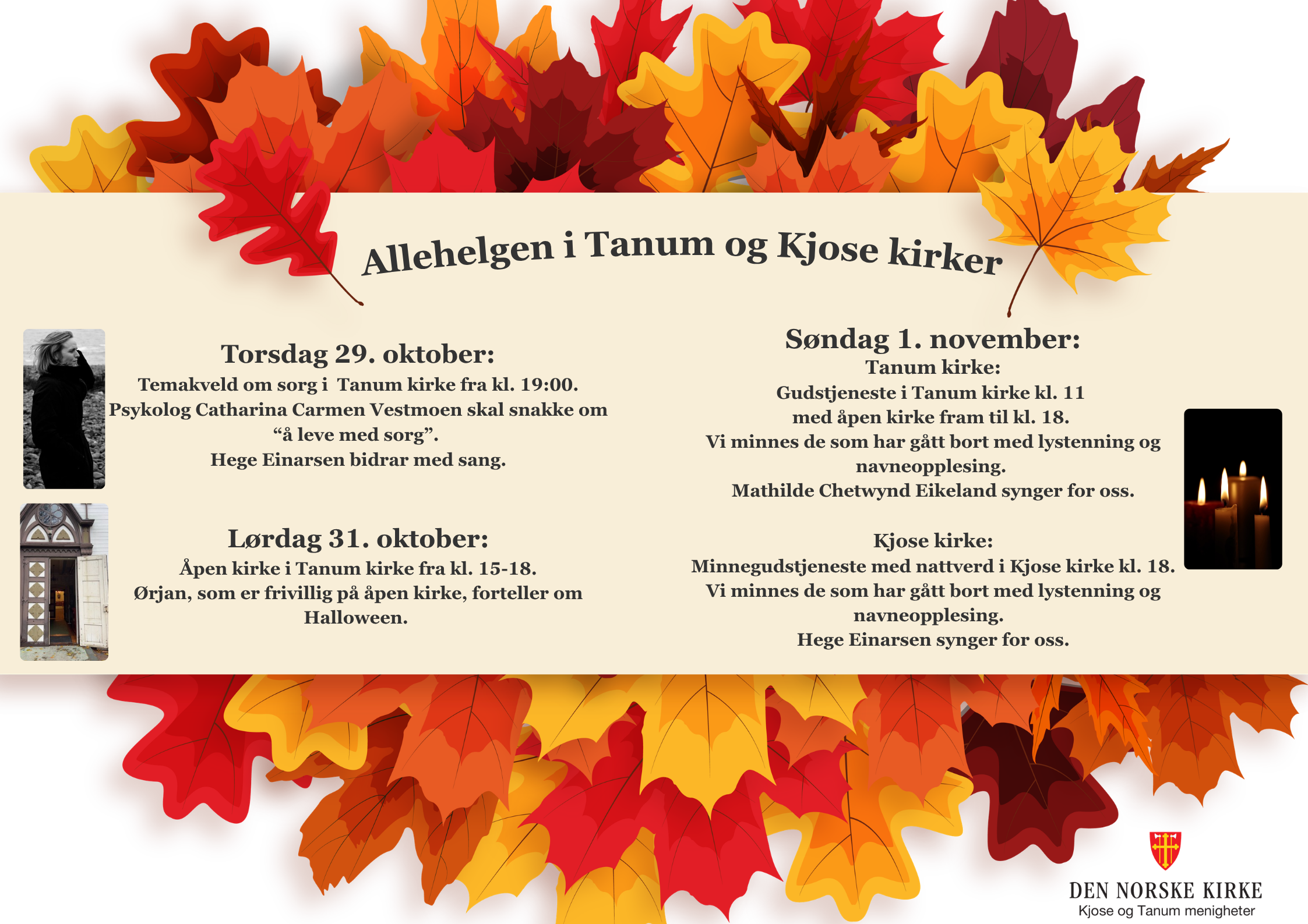 Programmet for allehelgen i Tanum og Kjose kirker