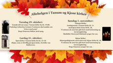 Programmet for allehelgen i Tanum og Kjose kirker