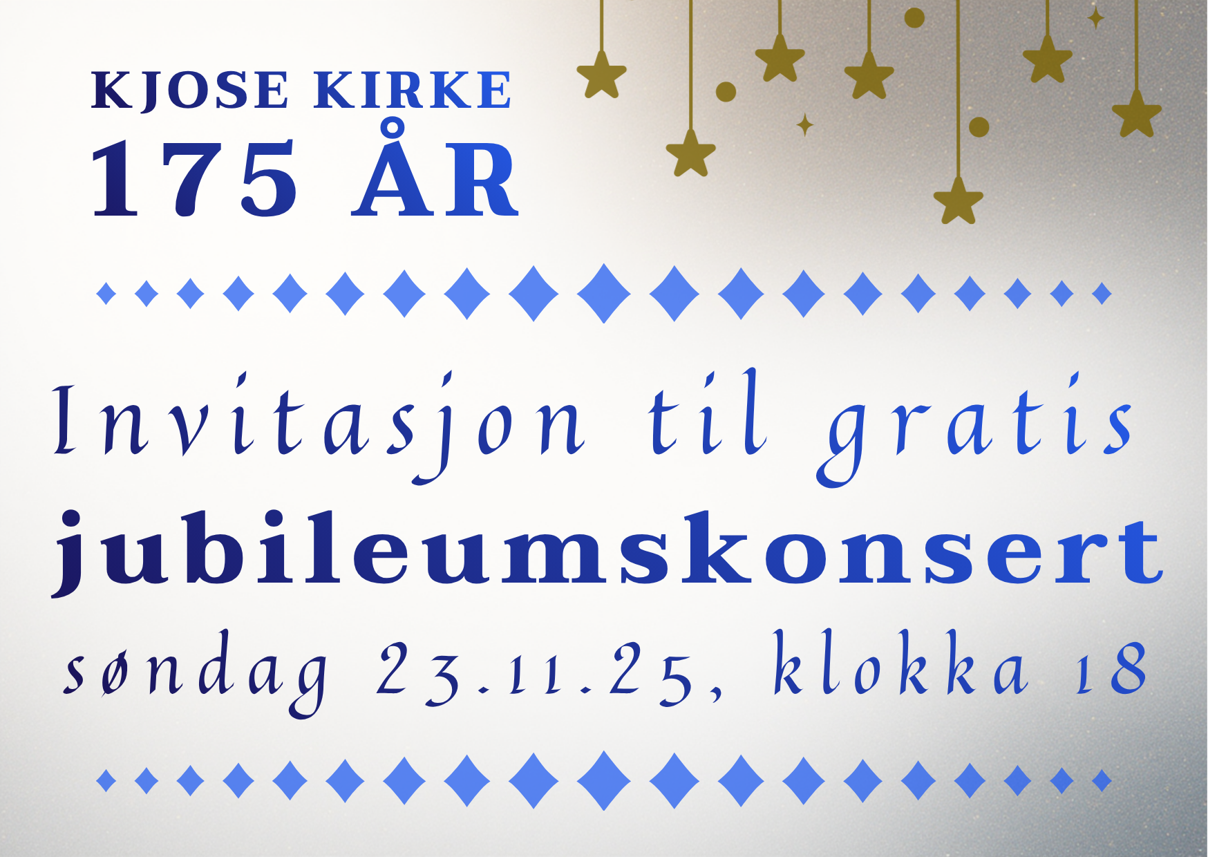 Kjose kirke 175 år - konsertinvitasjon