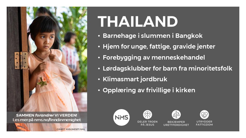 Menighetens misjonsprosjekt i Thailand
