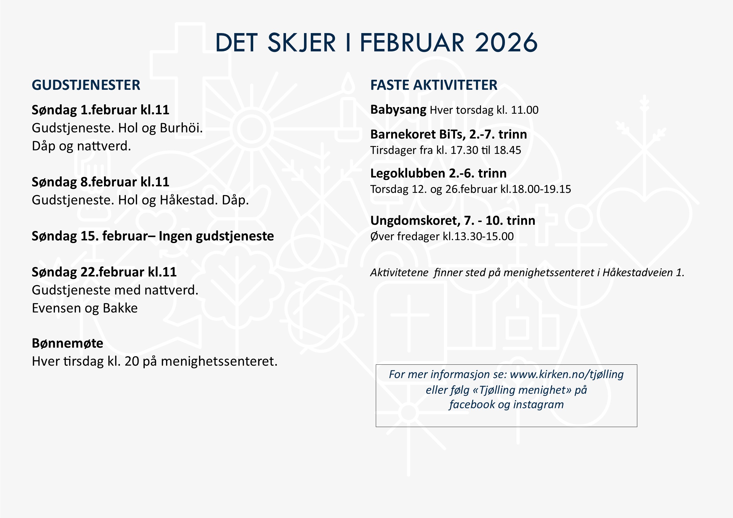 Programoversikt for Tjølling menighet.