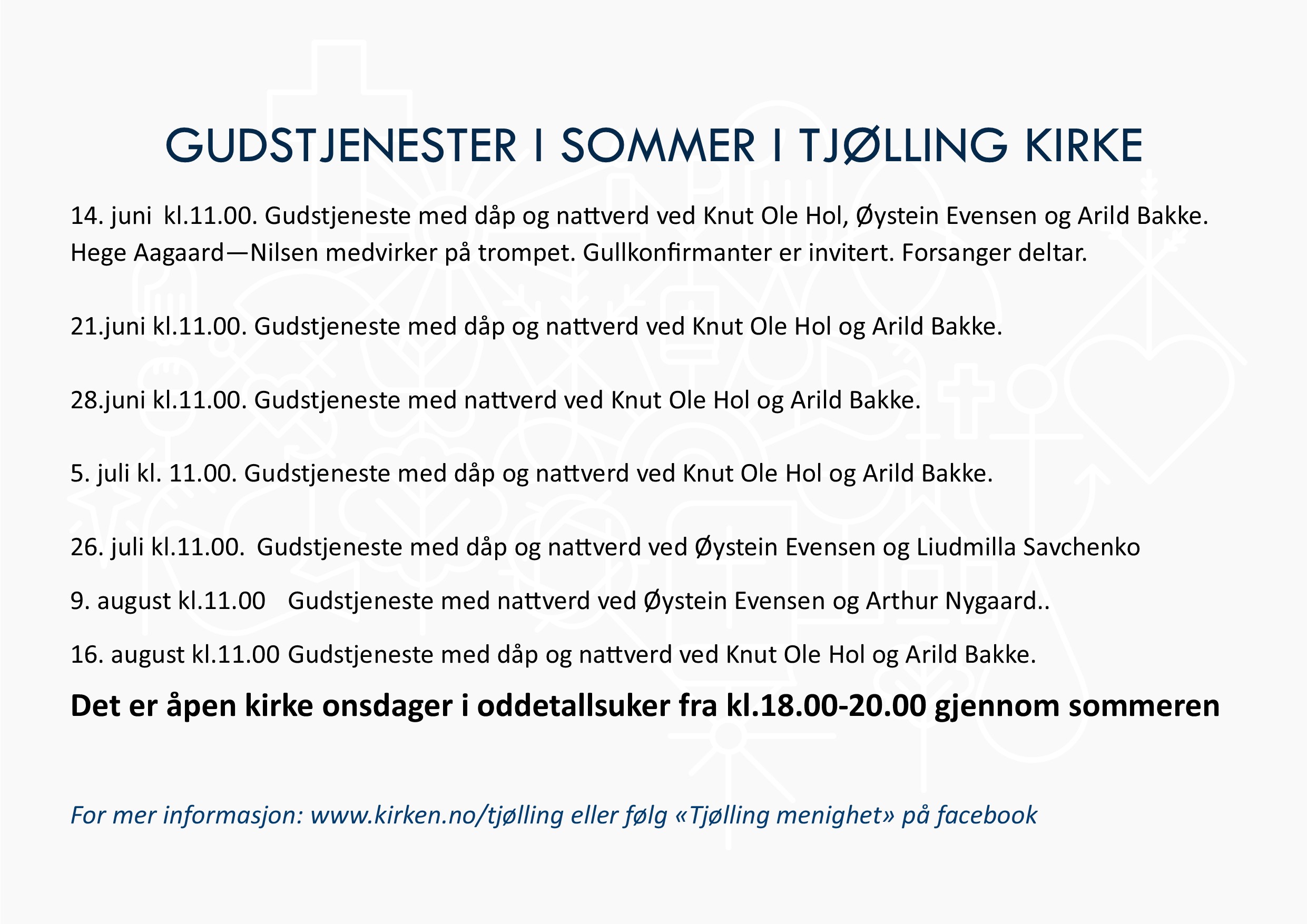Programoversikt for Tjølling menighet.