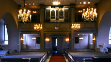 Ny belysning i Frogner kirke. Foto: Rune Kleven