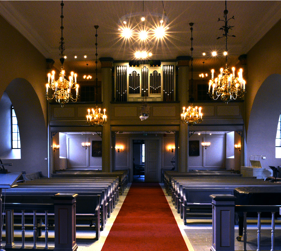 Ny belysning i Frogner kirke. Foto: Rune Kleven