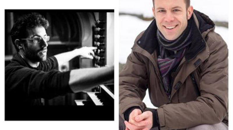 Kantor og konsertorganist Kristoffer Myre Eng og organist Jan Gunnar Sørbø