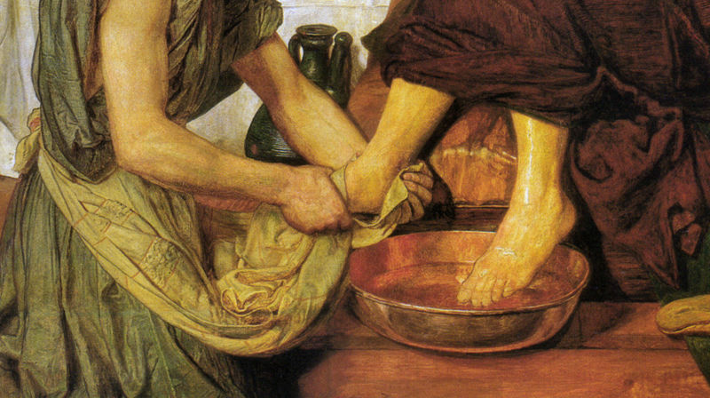 Jesus vasker Peters føtter, Ford Madox Brown, Public domain, via Wikimedia Commons