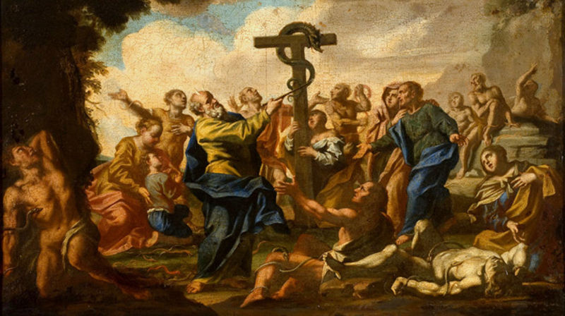 "Moses og kobberslangen" av Francesco Campora, Museu Nacional de Belas Artes, Public domain, via Wikimedia Commons
