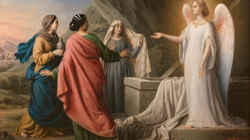 "De tre kvinnene ved graven", Irma Martin, Public domain, via Wikimedia Commons