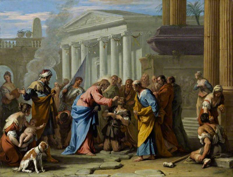 Kristus helbreder den blinde mannen, Sebastiano Ricci, Public domain, via Wikimedia Commons