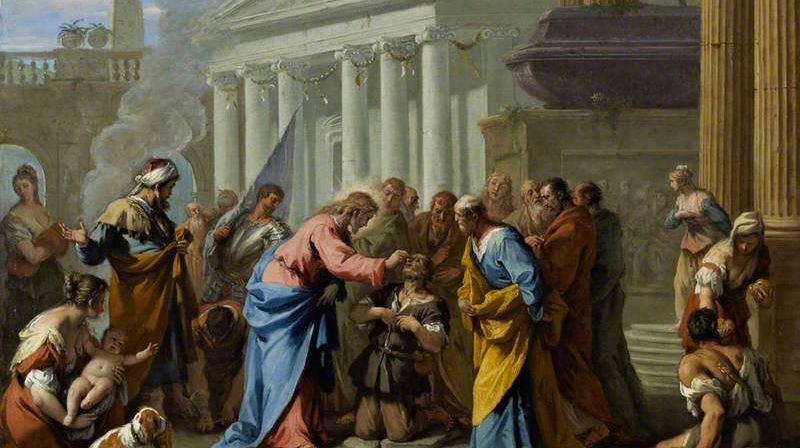 Kristus helbreder den blinde mannen, Sebastiano Ricci, Public domain, via Wikimedia Commons