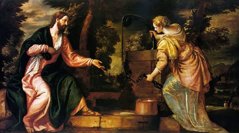 Paolo Veronese: Jesus og den samaritanske kvinnen, Public domain, via Wikimedia Commons