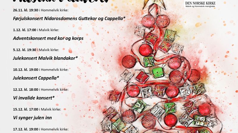 Musikk i advent, kirkene i Malvik.