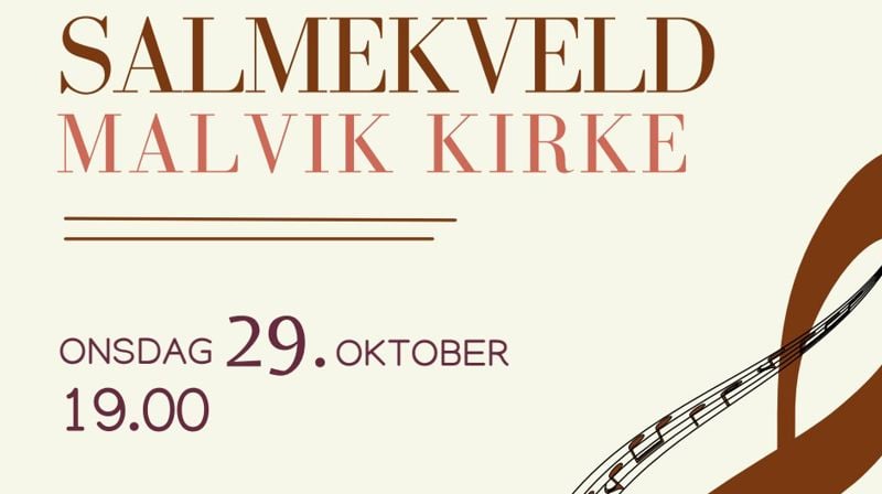 Salmekveld i Malvik kirke Onsdag 29. oktober kl. 19.00.