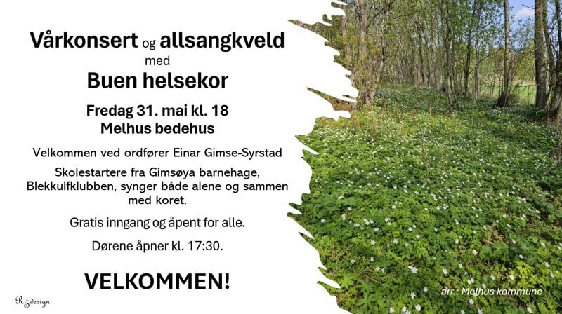Vårkonsert og allsangkveld med Buen helsekor