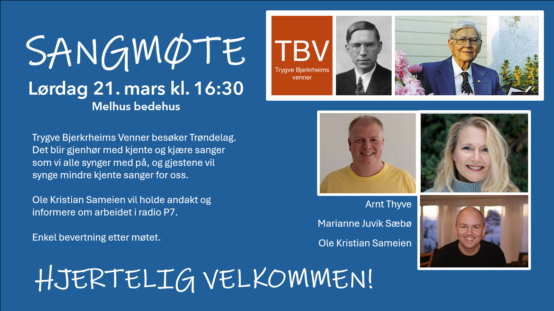 Sangmøte med sanger av Trygve Bjekrheim