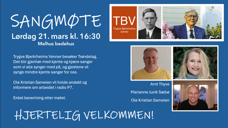 Sangmøte med sanger av Trygve Bjekrheim