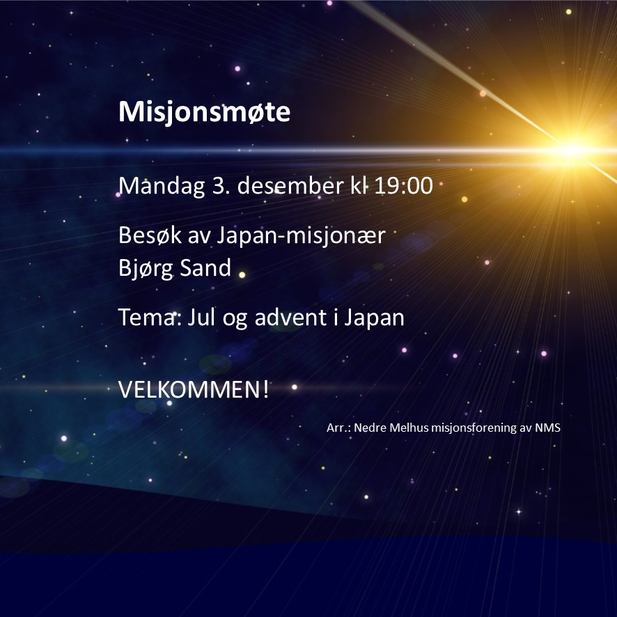 Misjonsmøte med tema jul og advent i Japan
