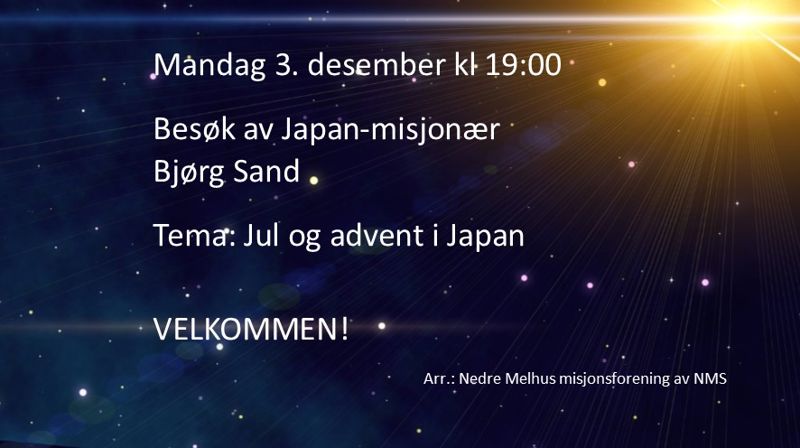 Misjonsmøte med tema jul og advent i Japan