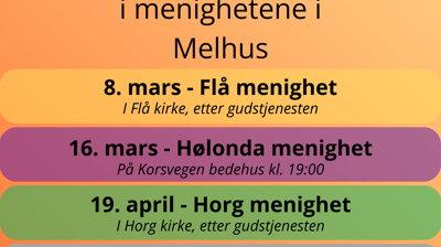 Årsmøter i menighetene i Melhus