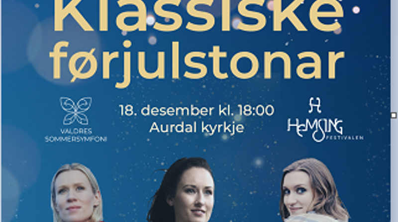 Julekonsert Hemsingfestivalen i samarbeid med Valdres Sommersymfoni