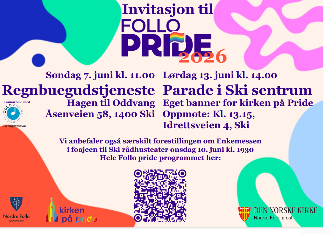 Plakat for kirken p&aring; pride