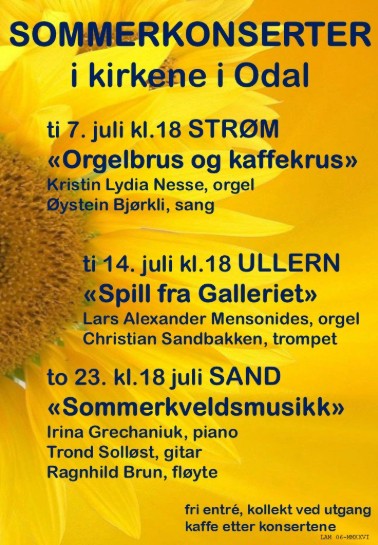 Sommerkonserter i kirkene....
