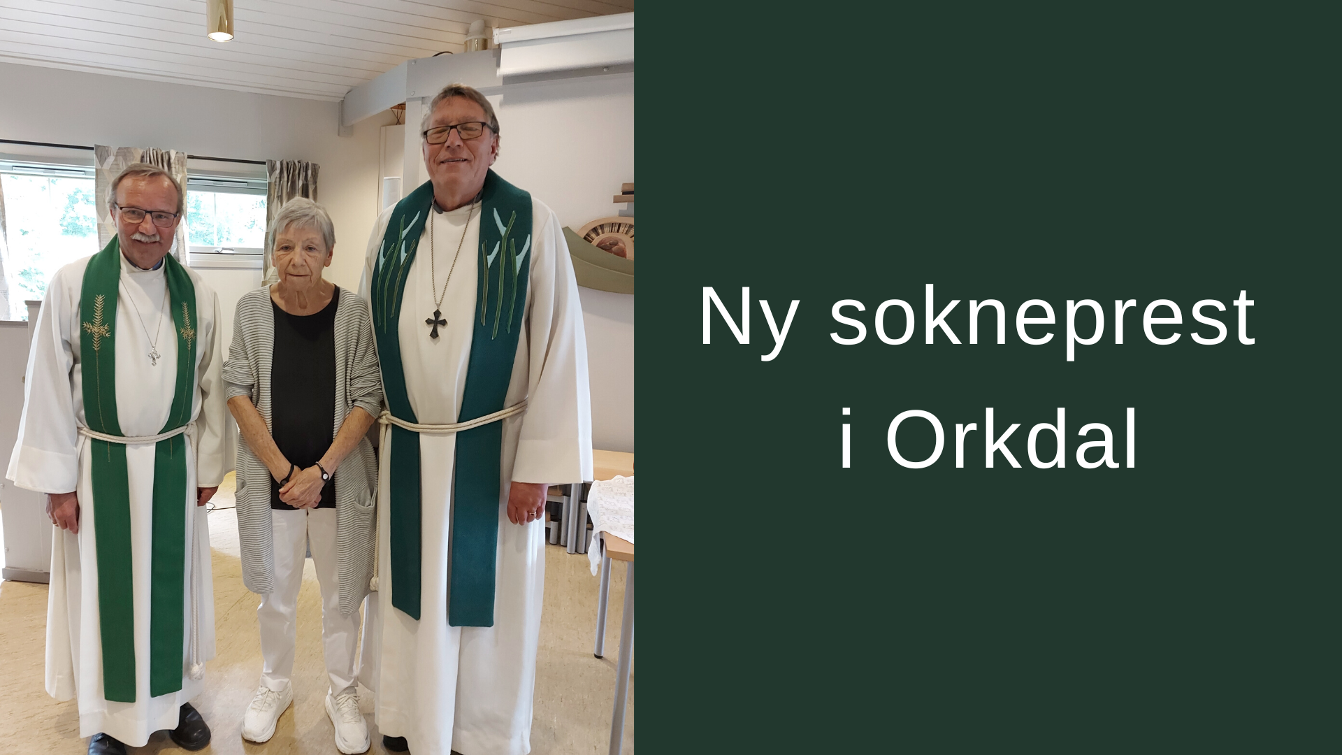 Sokneprest Pål Ove Lilleberg, leder i Orkdal menighetsråd Liv Digerås Håvik og prost Dagfinn Thomassen