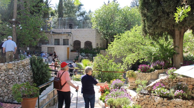 Dette er fra hagen ved det såkalte Gordons Golgata, et av stedene der det også kan hende at Jesu grav har ligget.