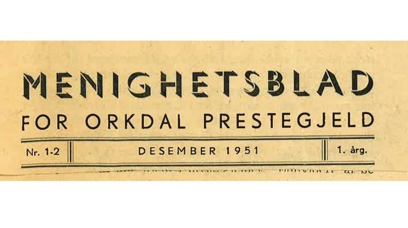 Menighetsblad fra tidenes morgen