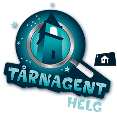 Tårnagent-logo Teksten Tårnagenthelg under et kirketårn mot nattehimmel