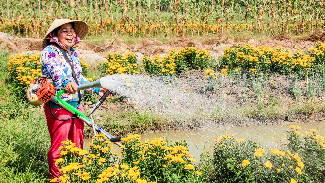 I Vietnam arbeider Misjonsalliansen blant annet med å bistå bønder i prosessen med å tilpasse seg klimaendringene ved å legge om til klimasmart jordbruk. Foto: Misjonsalliansen