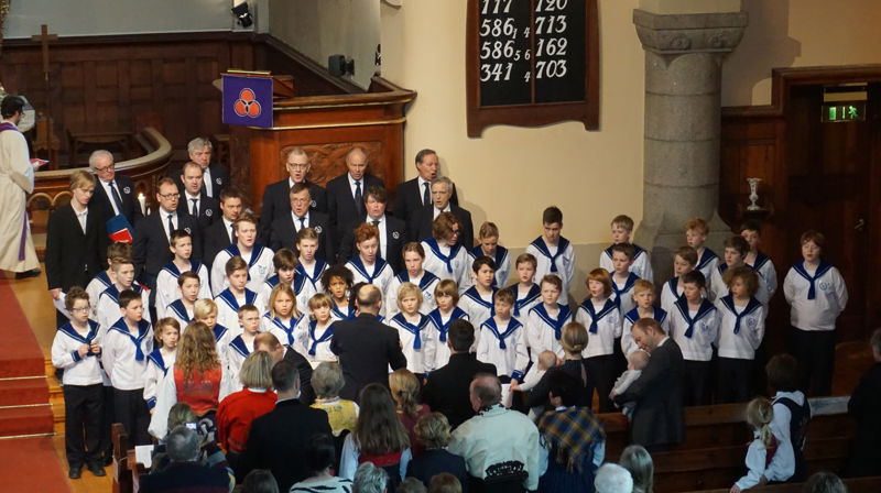 Sølvguttene deltok under søndagens gudstjeneste i Fagerborg kirke.