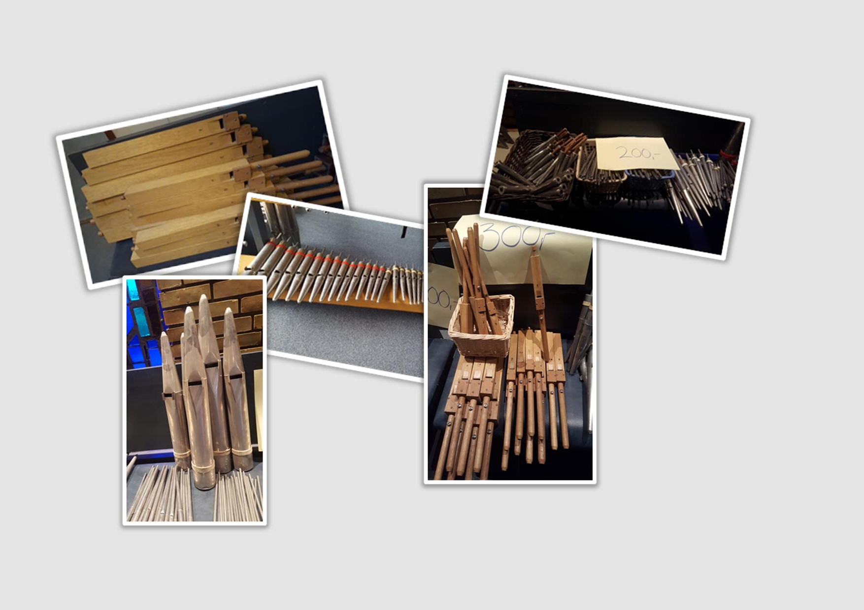 Vi selger Hasle kirkes gamle orgelpiper 24. oktober kl. 14-16!