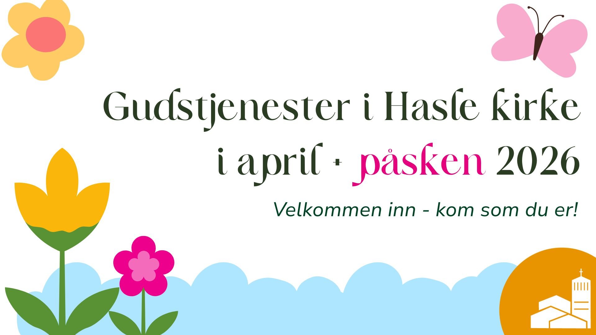 Gudstjenester i april + påsken 2026