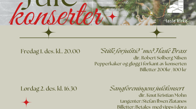 konsertplakat med oversikt over julens konserter 2023