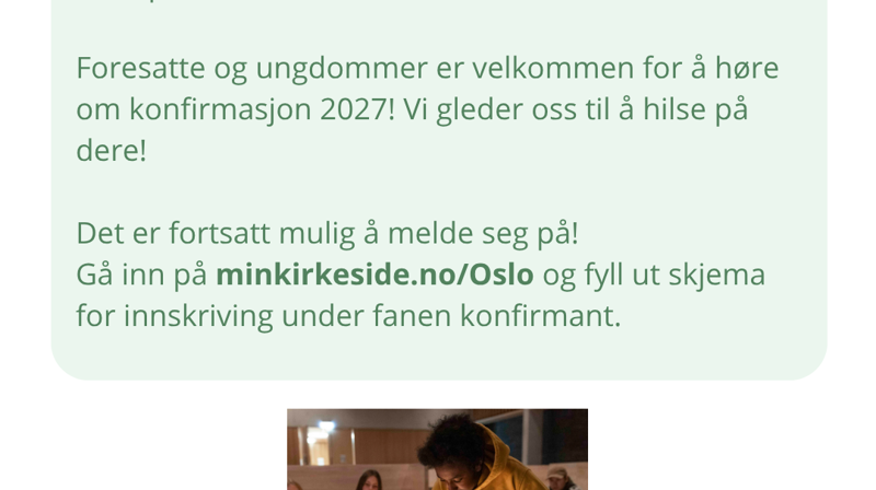 Informasjonsmøte konfirmasjon 2027