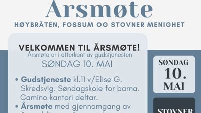 Årsmøte 10. mai 2026 - Stovner kirke