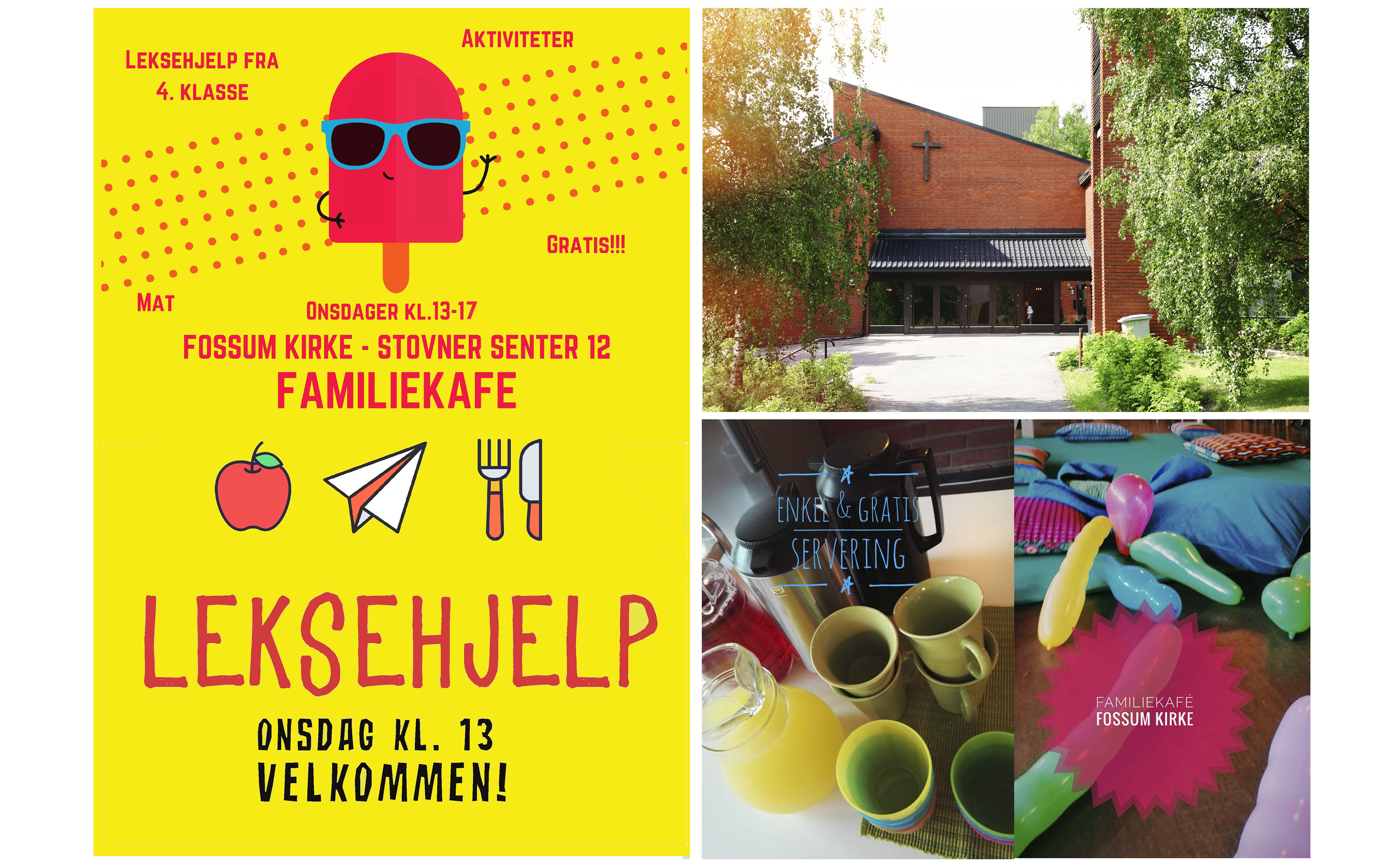 Familiekafe og leksehjelp hver onsdag -Oppstart 8.jan.