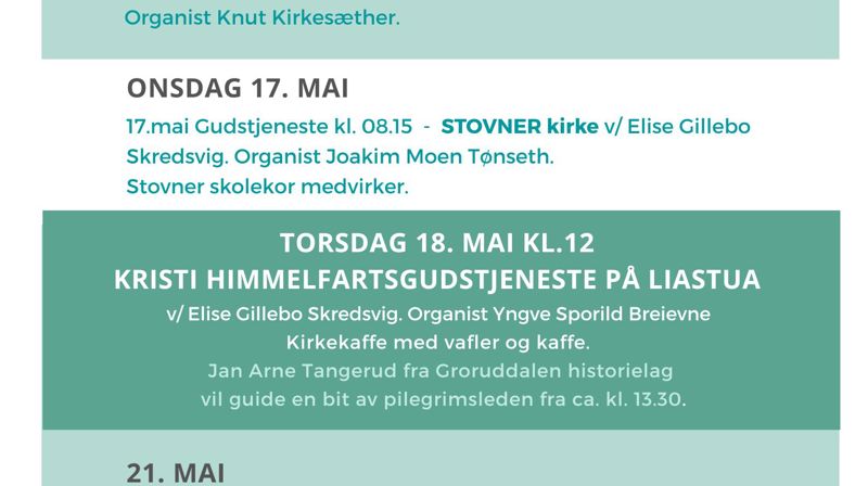 Oversikt over hva som skjer i mai!