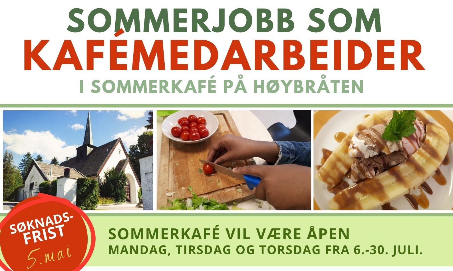 Sommerjobb som kafémedarbeider i sommerkafé