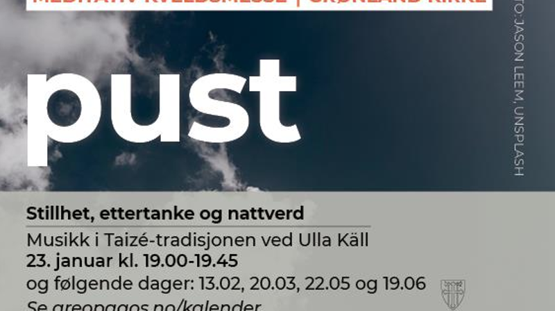 Pust-gudstjenester våren 2022