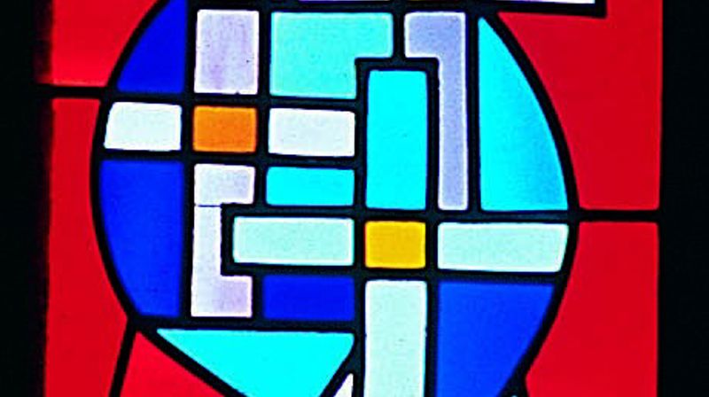 Fra glassmaleriene i Kampen kirke