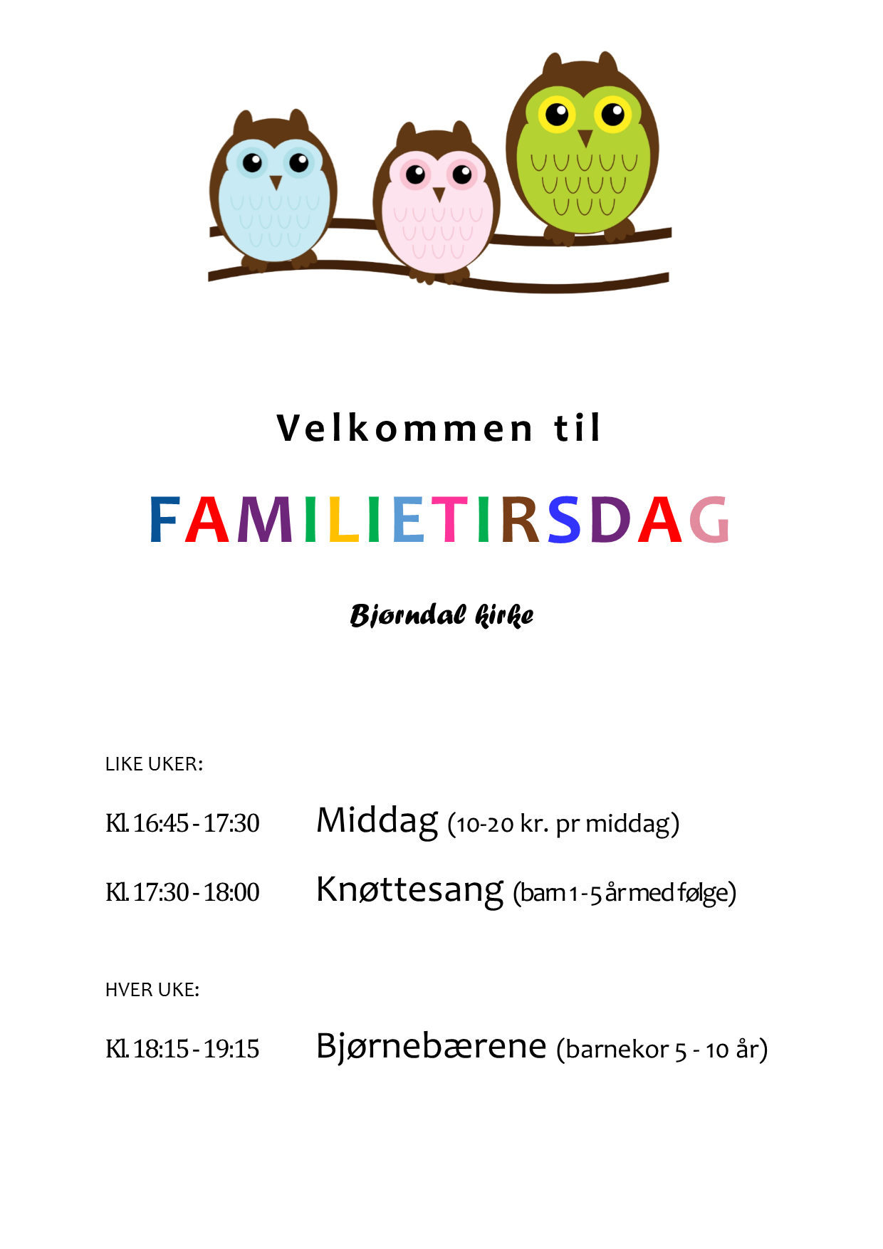 Familietirsdag på Bjørndal