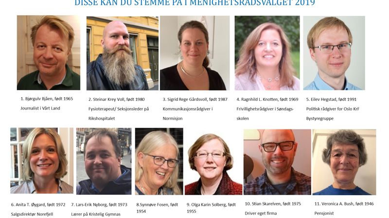 Disse stiller til valg til nytt menighetsråd