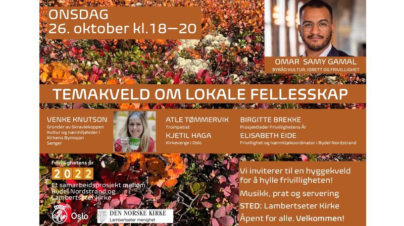 Frivillighet: Temakveld om lokale fellesskap