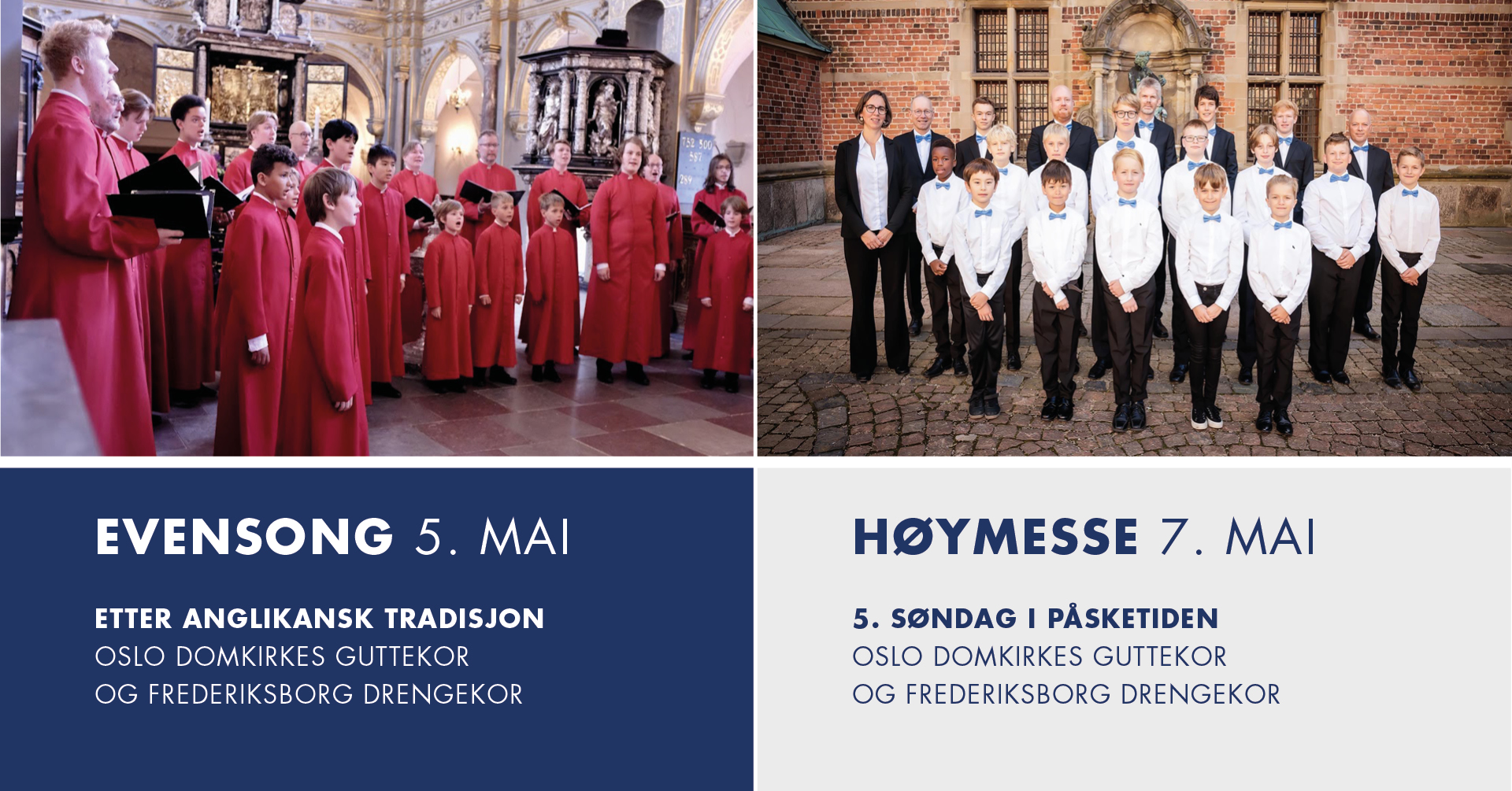 Evensong og høymesse med to guttekor