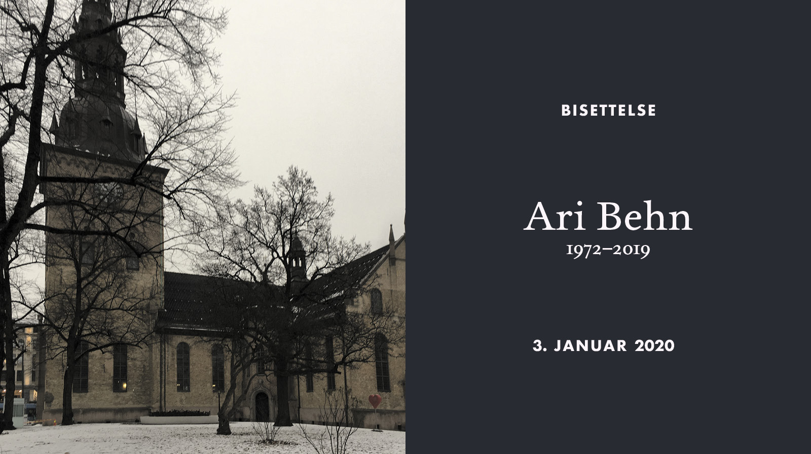 Ari Behn bisettes fra Oslo domkirke