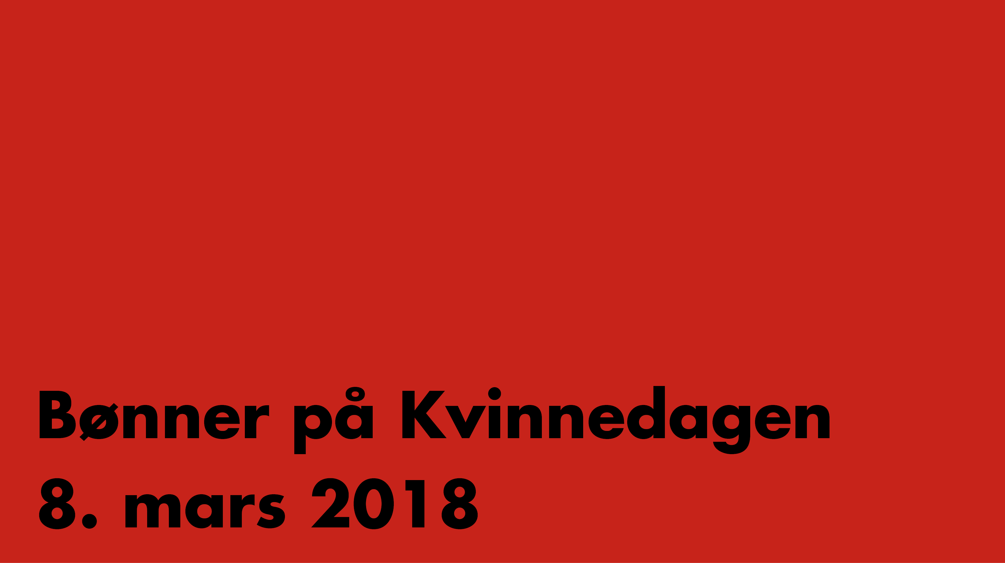 Bønner på Kvinnedagen 2018